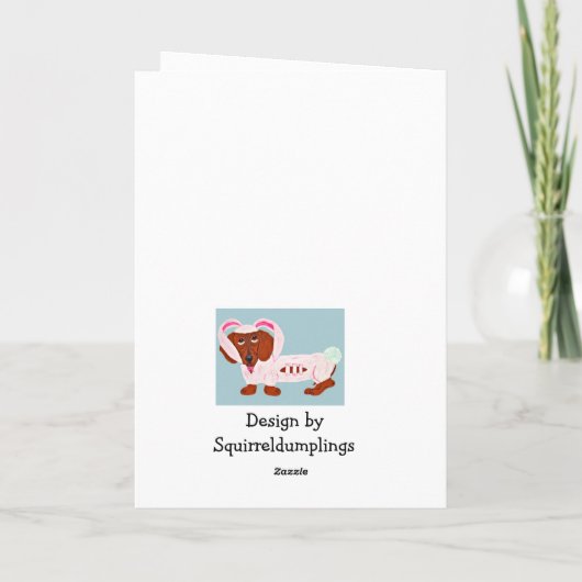 Dachshund Easter Bunny Feiertagskarte (Rückseite)