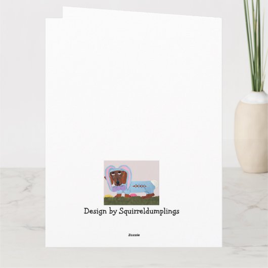 Dachshund Easter Bunny Karte (Rückseite)