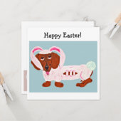 Dachshund Easter Bunny Karte (Vorderseite/Rückseite Beispiel)