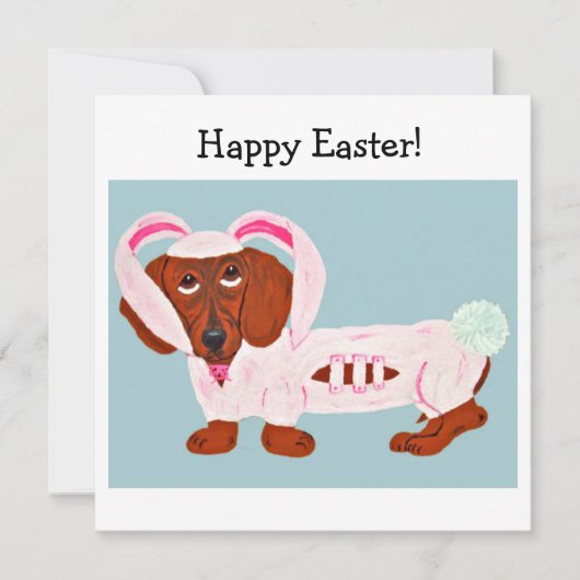 Dachshund Easter Bunny Karte (Vorderseite)