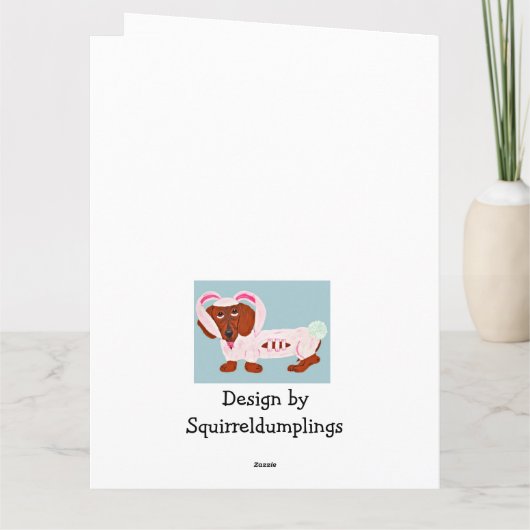 Dachshund Easter Bunny Karte (Rückseite)