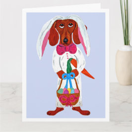 Dachshund Easter Bunny Karte