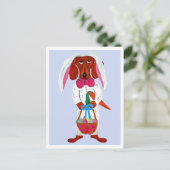 Dachshund Easter Bunny Postkarte (Stehend Vorderseite)