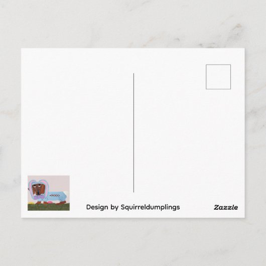 Dachshund Easter Bunny Postkarte (Rückseite)