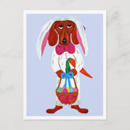 Dachshund Easter Bunny Postkarte