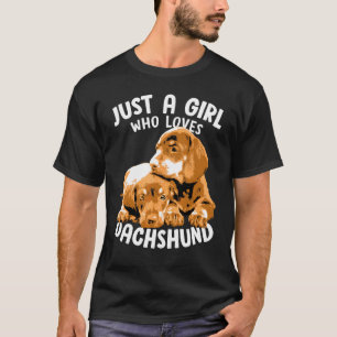 Dachshund Einfach Ein Mädchen Das Dachshunds Liebt T-Shirt