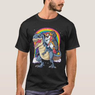 Dachshund Einhorn Reitet Dinosaurier T Rex Geschen T-Shirt