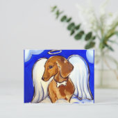 Dachshund-Engel Postkarte (Stehend Vorderseite)