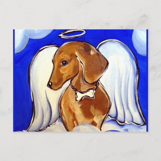 Dachshund-Engel Postkarte (Vorderseite)