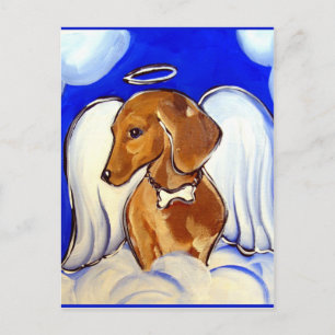 Dachshund Engel Postkarte
