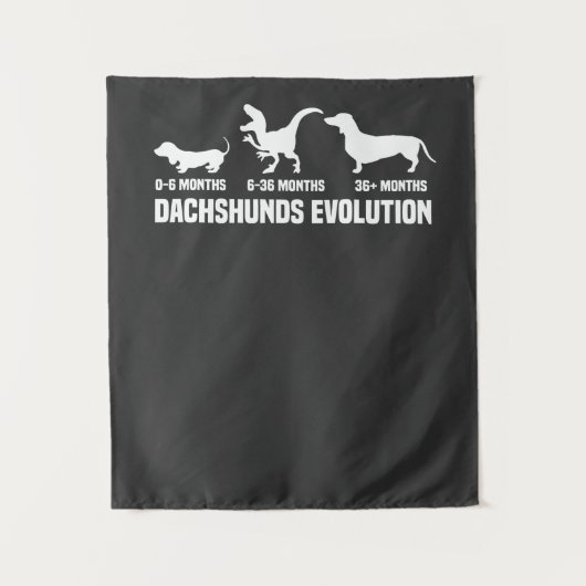 Dachshund-Evolutionen Wandteppich (Vorderseite)