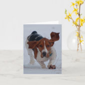 Dachshund fasten karte (Gelbe Blume)