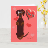 Dachshund Father's Day Card Karte (Gelbe Blume)