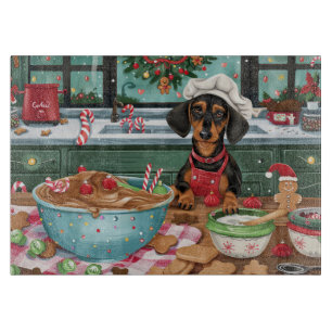 Dachshund-Feiertagsbacken: Festliches Weihnachten  Schneidebrett