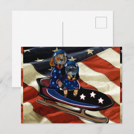 DACHSHUND  FEIERTAGSPOSTKARTE (Vorne/Hinten)