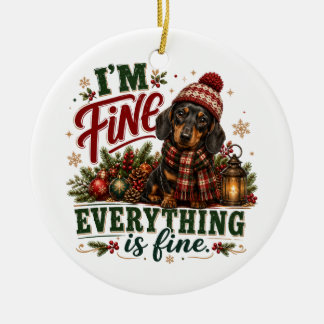Dachshund Fein Alles Ist Fein Keramik Ornament