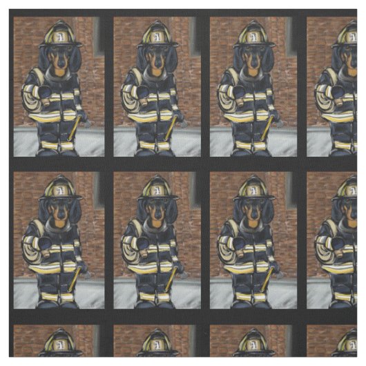 DACHSHUND FEUERWEHRMANN STOFF (Muster)