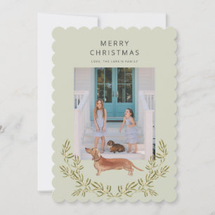 Dachshund Flach Weihnachtskarte Feiertagskarte