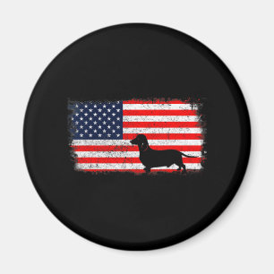 Dachshund-Flagge Vintage Magnet