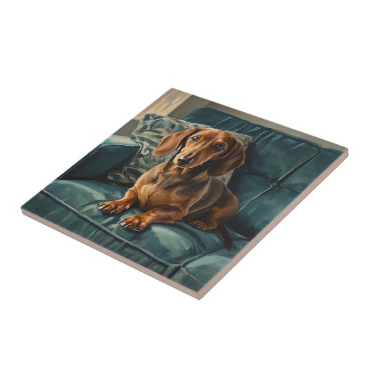 Dachshund Fliese (Seite)