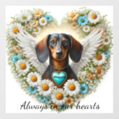 Dachshund Floral Heart Fensteraufkleber (Blatt)