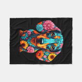 Dachshund Flower Funny Dog Fleecedecke (Vorderseite (Horizontal))