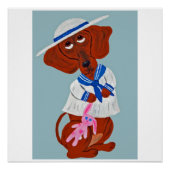 Dachshund Folded Greeting Card Poster (Vorderseite)