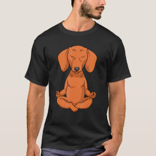 Dachshund Frauen Wiener Hund Yoga Meditation T-Shirt