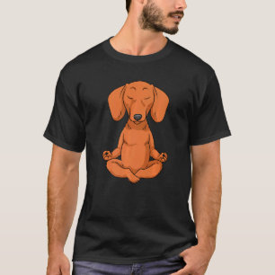 Dachshund Frauen Wiener Hund Yoga Meditation T-Shirt