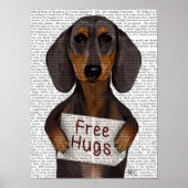 Dachshund Free Hugs Poster (Vorne)
