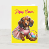 Dachshund Frohe Ostern  Karte (Vorderseite)