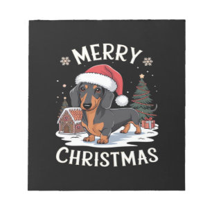 Dachshund Frohe Weihnachten Klassisches T-Shirt Notizblock