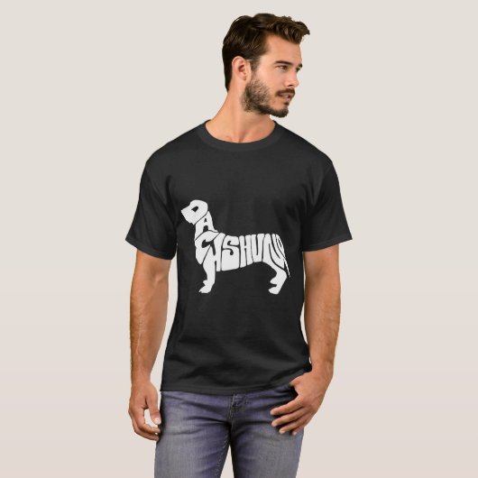 Dachshund Funny Text Dog Tygraphy T Shirt  (Vorne ganz)
