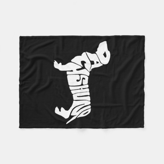 Dachshund Funny Text Dog Tygraphy T Shirt  Fleecedecke (Vorderseite (Horizontal))