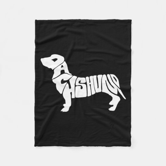 Dachshund Funny Text Dog Tygraphy T Shirt  Fleecedecke (Vorderseite)