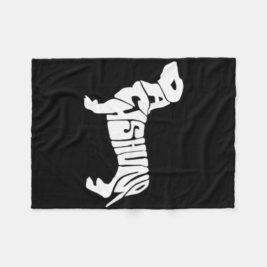 Dachshund Funny Text Dog Tygraphy T Shirt  Fleecedecke (Vorderseite (Horizontal))