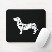 Dachshund Funny Text Dog Tygraphy T Shirt Mousepad (Mit Mouse)