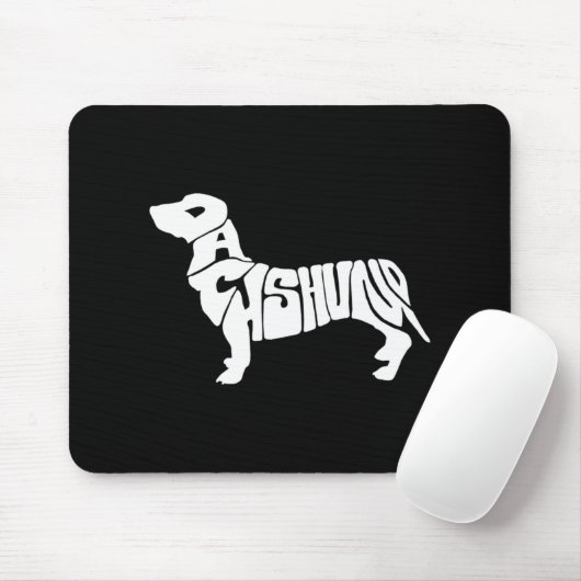 Dachshund Funny Text Dog Tygraphy T Shirt  Mousepad (Mit Mouse)
