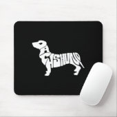 Dachshund Funny Text Dog Tygraphy T Shirt Mousepad (Mit Mouse)