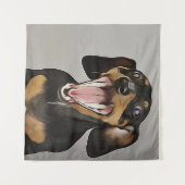 Dachshund Gähnen Dachshund Geburtstagsposter Wandteppich (Vorderseite (Horizontal))