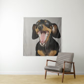 Dachshund Gähnen Dachshund Geburtstagsposter Wandteppich (Beispiel)