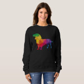 Dachshund Gay Pride LGBT LGBTQ Rainbow Flag Dog Sweatshirt (Vorne ganz)