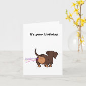 Dachshund Geburtstag Karte (Gelbe Blume)