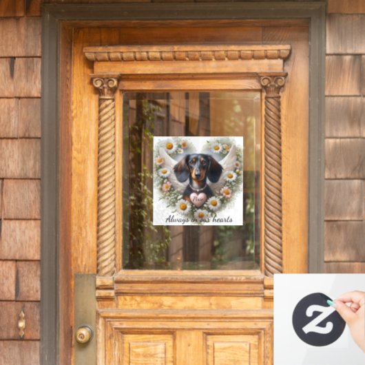 Dachshund Gedenken  Fensteraufkleber (Haustür)