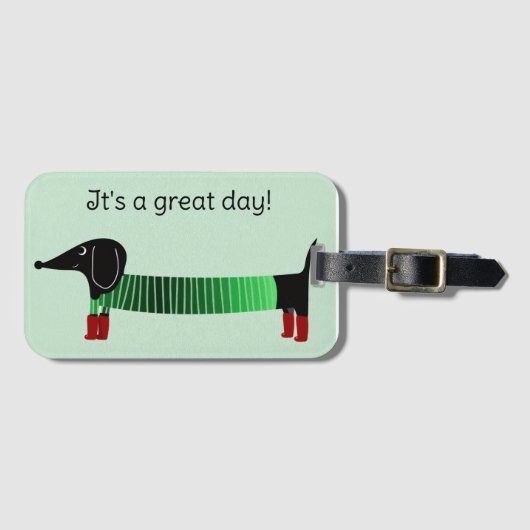 Dachshund gepäckanhänger (Vorderseite (Horizontal))