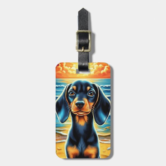Dachshund-Gepäckanhänger Gepäckanhänger (Vorderseite vertikal)