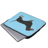 Dachshund-Gepäckanhänger Laptopschutzhülle (Vorne Knopf)