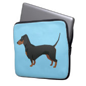 Dachshund-Gepäckanhänger Laptopschutzhülle (Vorderseite Links)