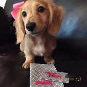 Dachshund-Gepäckanhänger Pink & Grau Gepäckanhänger