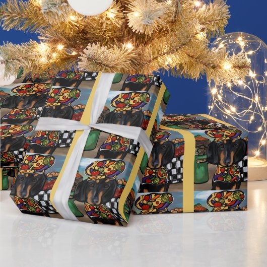 Dachshund Geschenkpapier (Feiertage)